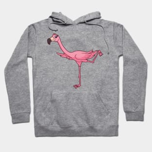 Cartoon flamingo doing yoga Hoodie